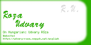 roza udvary business card